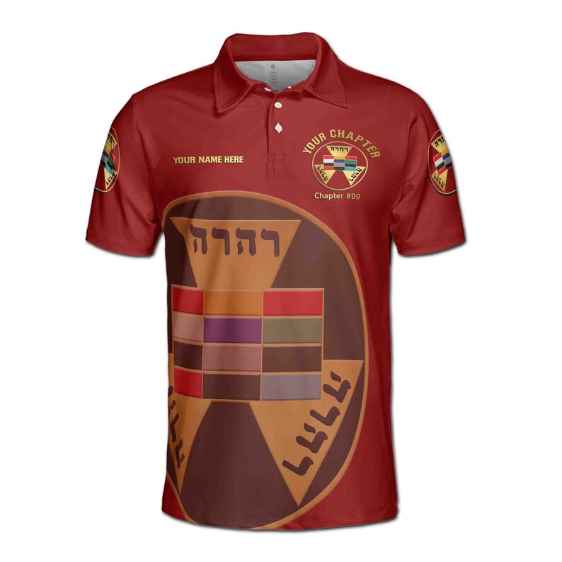 Custom Name Royal Arch Past High Priest York Rite Masons Men's Polo Shirt