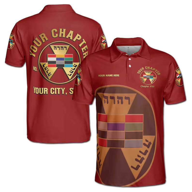 Custom Name Royal Arch Past High Priest York Rite Masons Men's Polo Shirt