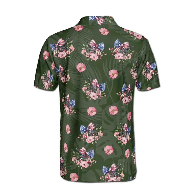 American Bowtie Tropical 4th of July Independence Day Men's Polo Shirt