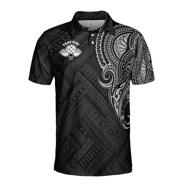 Custom Name, Team Name Pickleball Tribal Men's Polo Shirt
