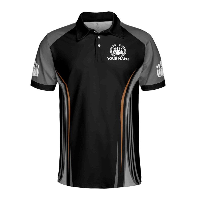 Custom Name, Team Name Bowling Ball Men's Polo Shirt