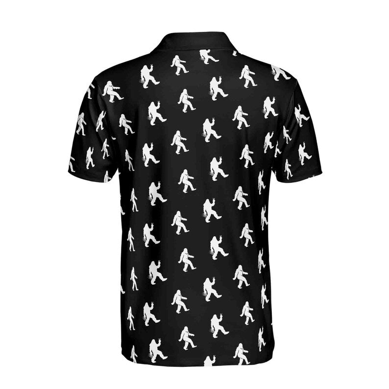Funny Bigfoot Sasquatch Silhouette Golf Men's Polo Shirt