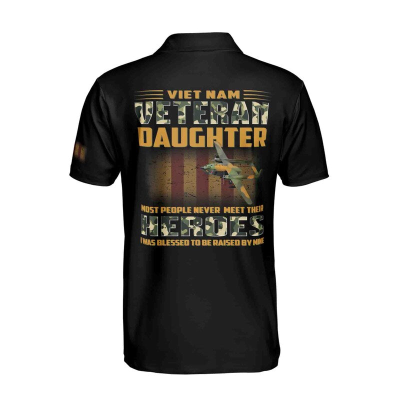Vietnam Veteran's Daughter Men's Polo Shirt: Camouflage Print