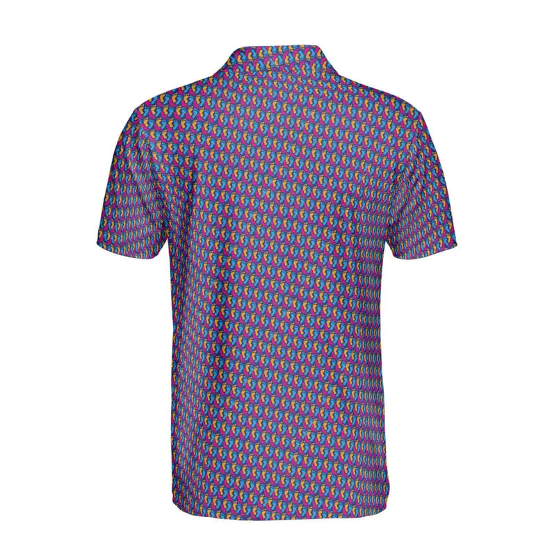 Funny Colorful Footprints Gift Golf Men's Polo Shirt