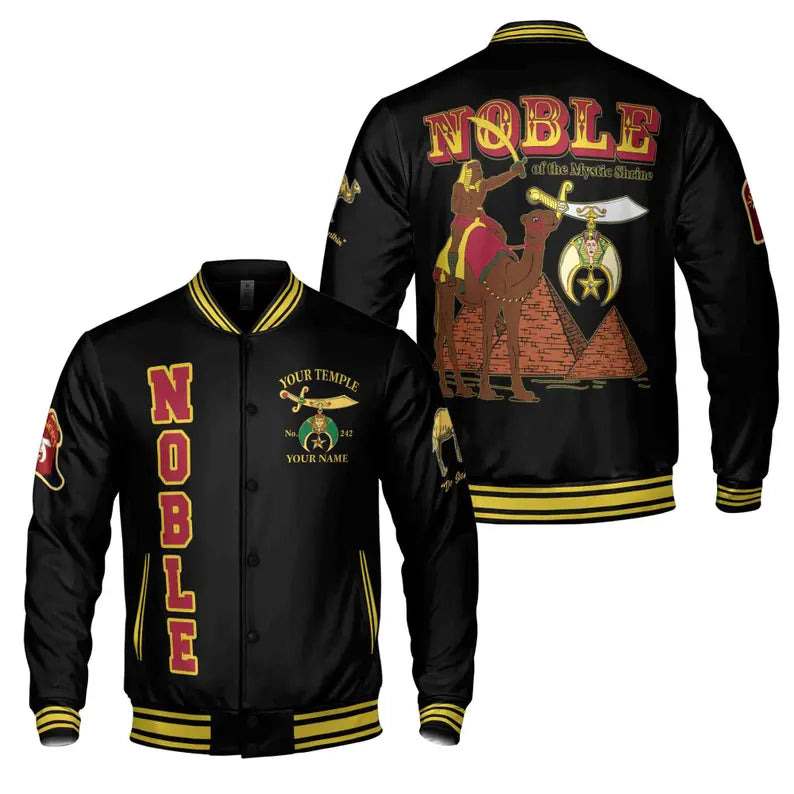 Custom Your Temple And Name Shriner Nobles Mystic Baseball Jacket Ancient Style