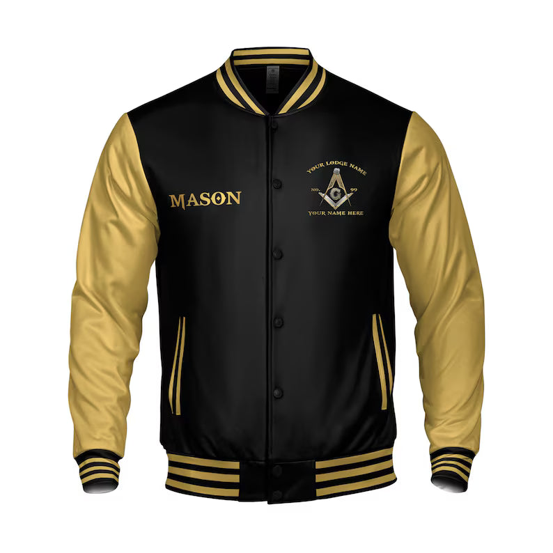 Customized Masonic Freemason Look At The East 2B1 ASK1 Varsity Jacket