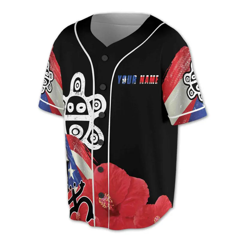 Custom Name Patriotic Puerto Rico Puerto Rican Symbol Baseball Jersey, 3D Baseball Jesey Shirt