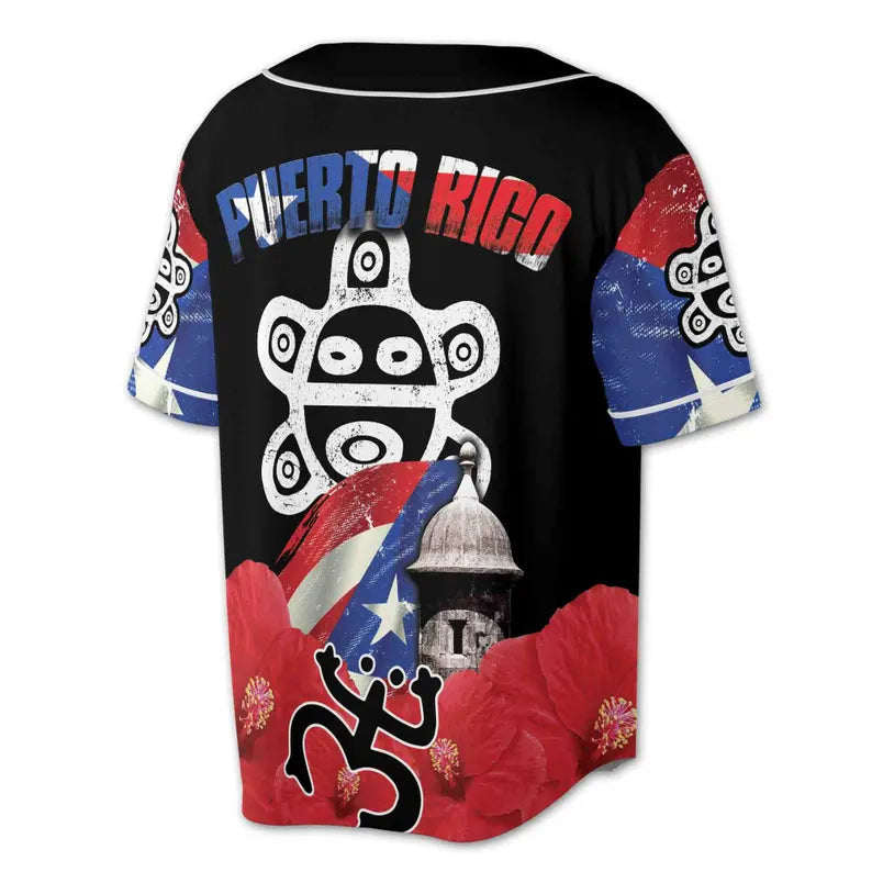Custom Name Patriotic Puerto Rico Puerto Rican Symbol Baseball Jersey, 3D Baseball Jesey Shirt