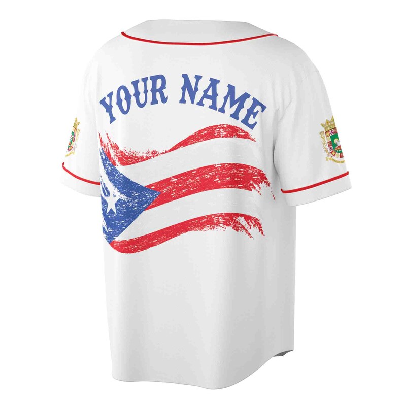 Custom Name Puerto Rico Flag and Frog Design Baseball Jersey, 3D Baseball Jesey Shirt