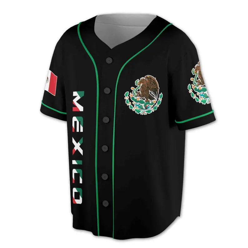 Personalized Name Eagle Mexico Viking Aztec 3D All Over Printed Baseball Jersey, 3D Baseball Jesey Shirt