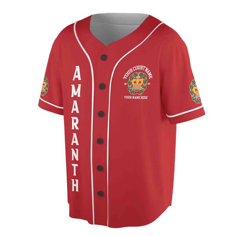 Custom Name Court Order of the Amaranth Emblem OES Unisex Baseball Jersey, 3D Baseball Jesey Shirt