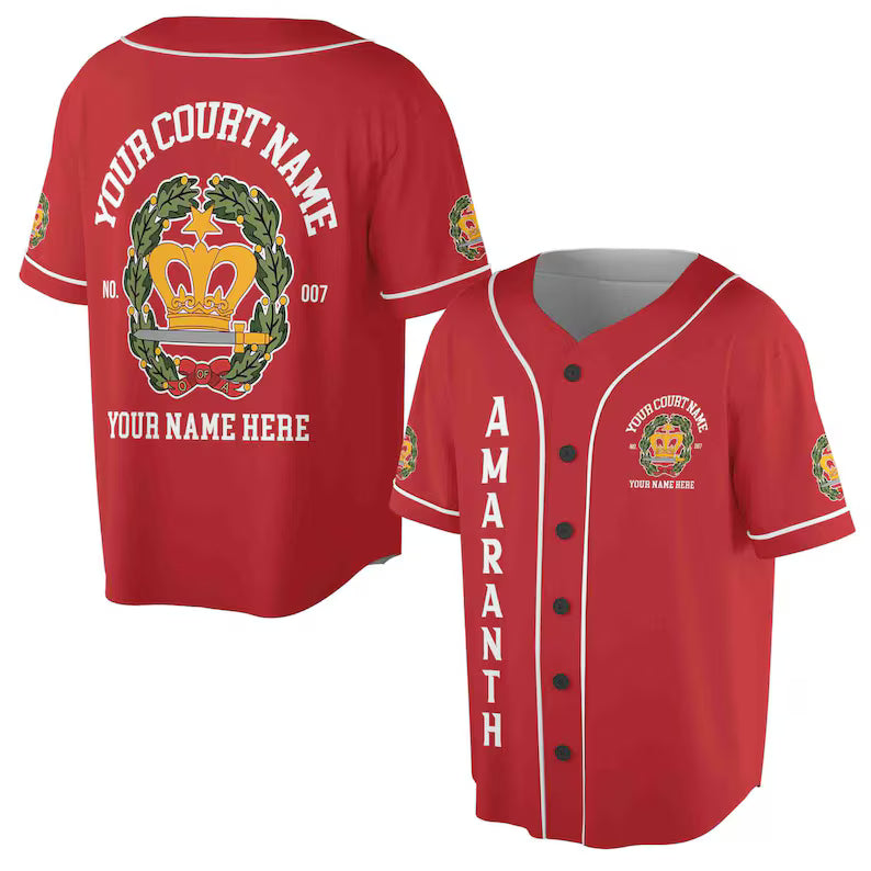 Custom Name Court Order of the Amaranth Emblem OES Unisex Baseball Jersey, 3D Baseball Jesey Shirt