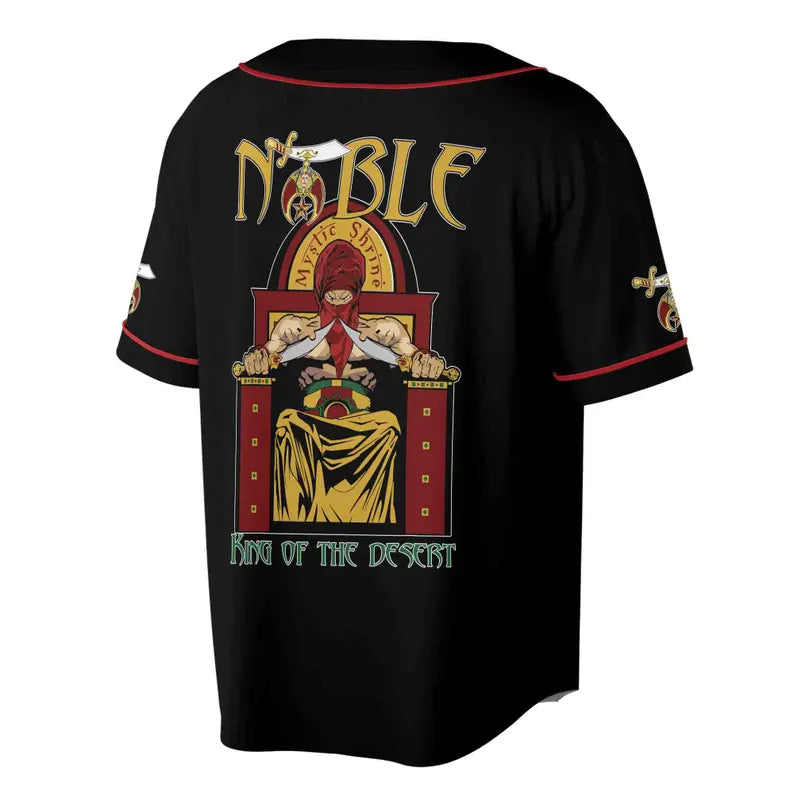 Custom Your Name, Temple Noble Shriners King Of The Desert 3D Baseball Jersey Shirt