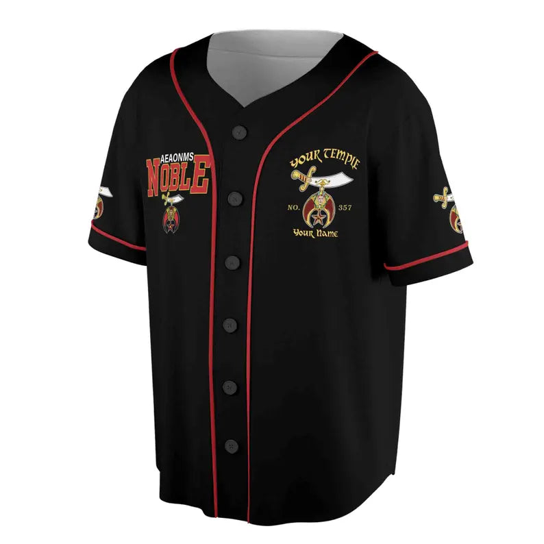 Custom Your Name, Temple Noble Shriners King Of The Desert 3D Baseball Jersey Shirt