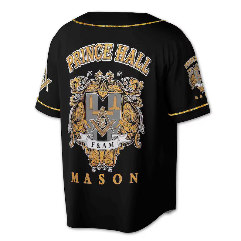 Masonic Prince Hall Baseball Jersey: Custom Lodge Name & Number, 3D Baseball Jesey Shirt