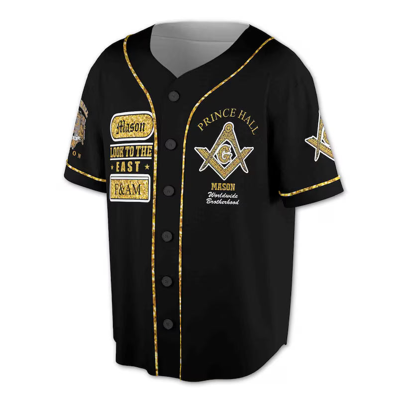 Masonic Prince Hall Baseball Jersey: Custom Lodge Name & Number, 3D Baseball Jesey Shirt
