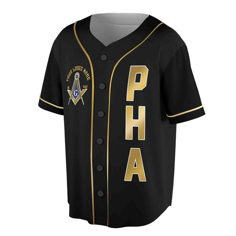 Custom Name Logde Name Number Masonic Lodge, PHA Freemasonry 3D Baseball Jersey, 3D Baseball Jesey Shirt