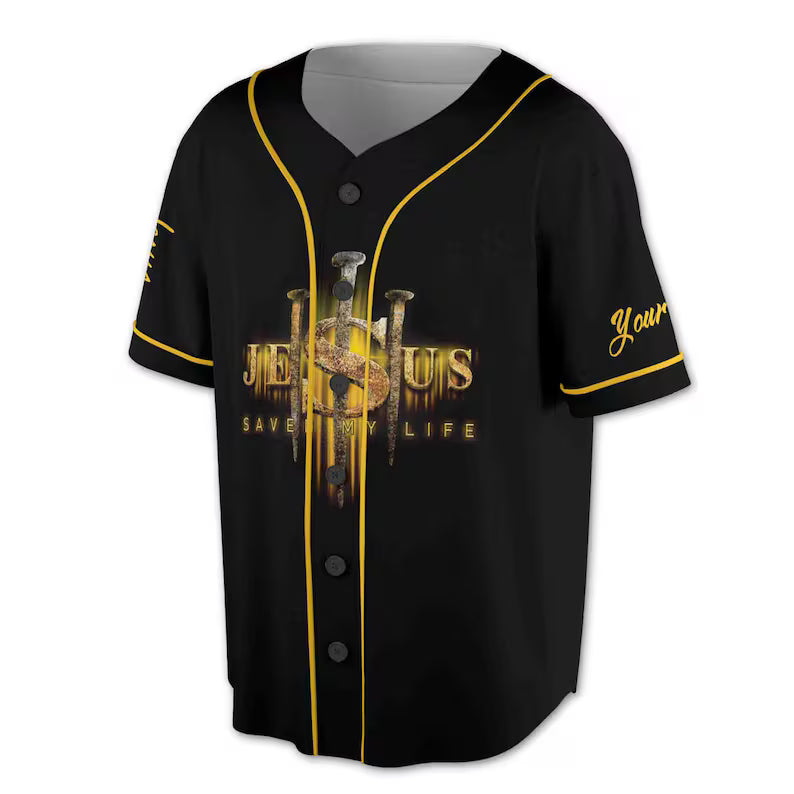 Lion Warrior Baseball Jersey: Custom Name, Jesus Saved My Life, 3D Baseball Jesey Shirt