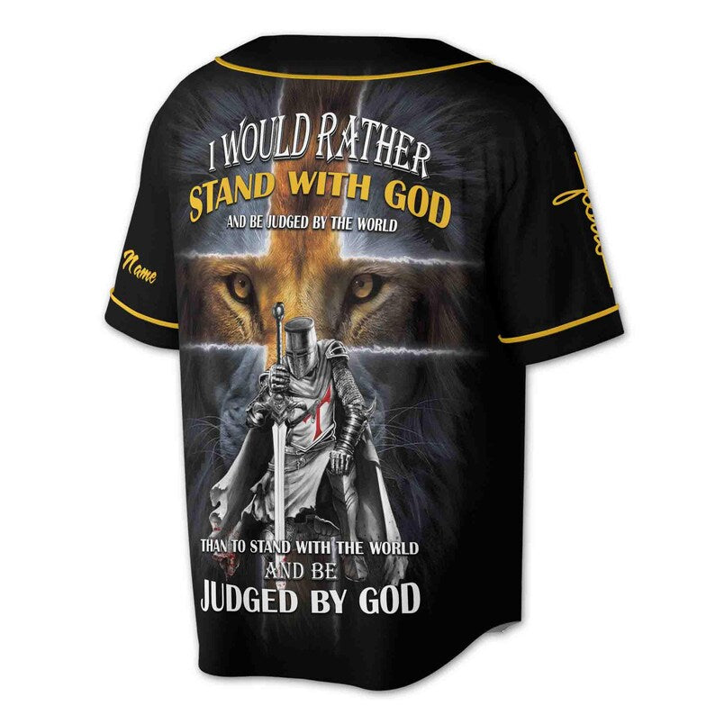 Lion Warrior Baseball Jersey: Custom Name, Jesus Saved My Life, 3D Baseball Jesey Shirt