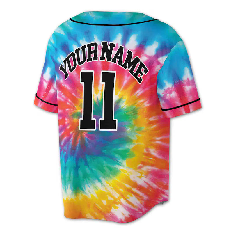 Custom Tie Dye Baseball Jersey: Personalized Team Name & Number 3D Baseball Jersey Shirt