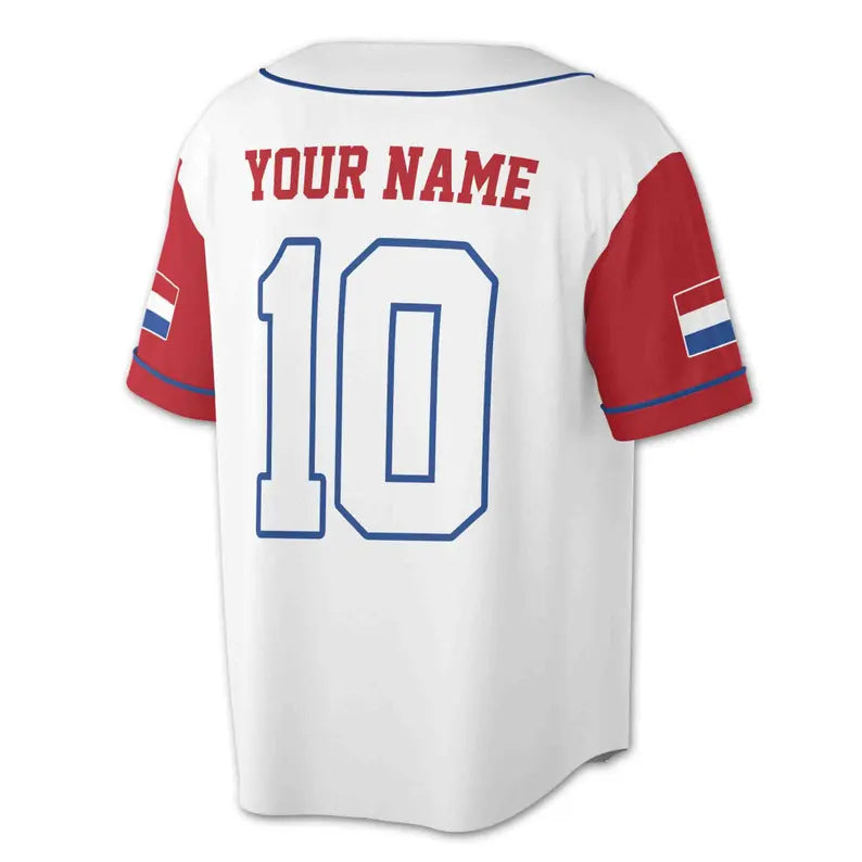 Personalized Patriotic Netherlands Flag Coat of Arms Baseball Jersey, 3D Baseball Jersey Shirt
