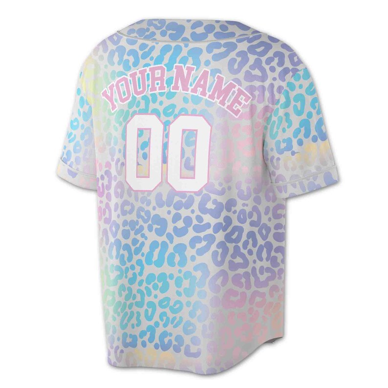 Personalized Funny Pastel Leopard Pattern Custom Baseball Jersey, 3D Baseball Jersey Shirt