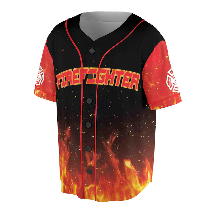 Custom Name Proud To Be A Firefighter Baseball Jersey, 3D Baseball Jersey Shirt