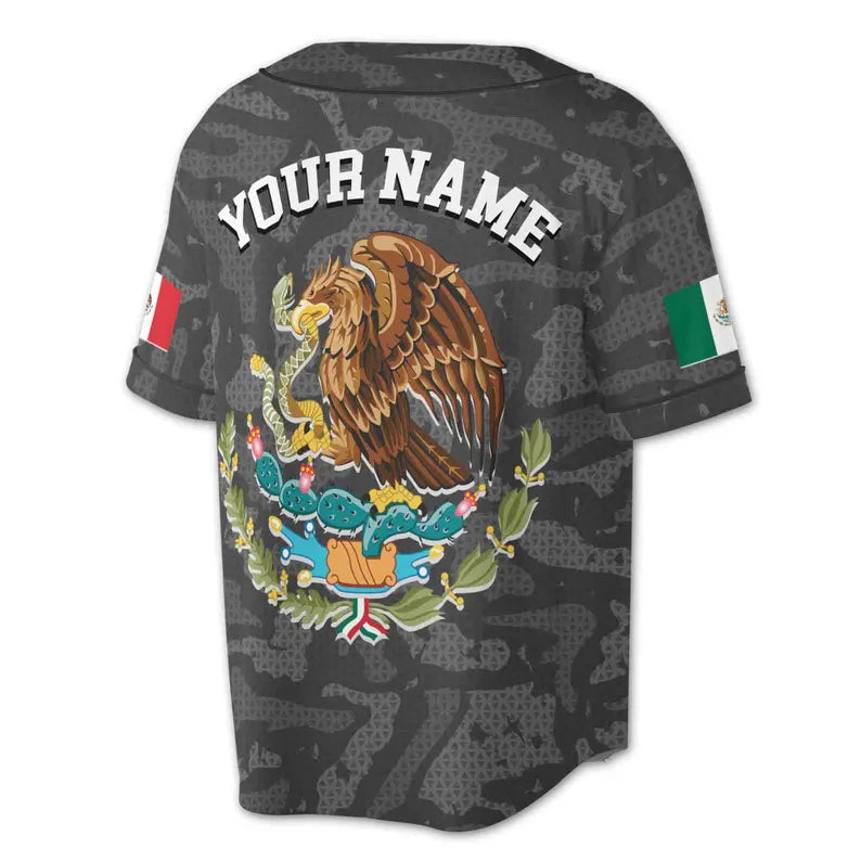 Personalized Patriotic Mexico Coat Of Arms Baseball Jersey, 3D Baseball Jersey Shirt