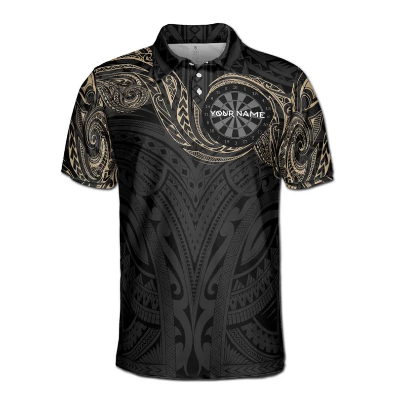 Customized Darts Board With Tattoo Tribal Pattern Men's Polo