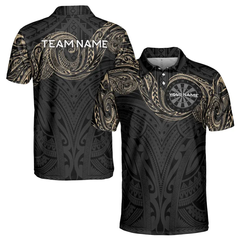 Customized Darts Board With Tattoo Tribal Pattern Men's Polo