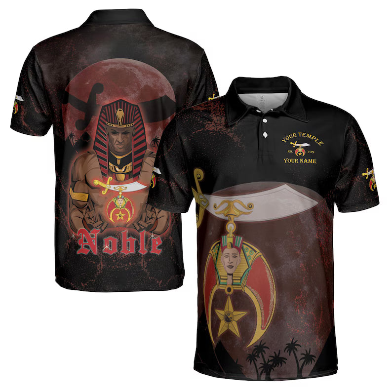Customized Freemason Noble Shriners In Moonlight Men's Polo