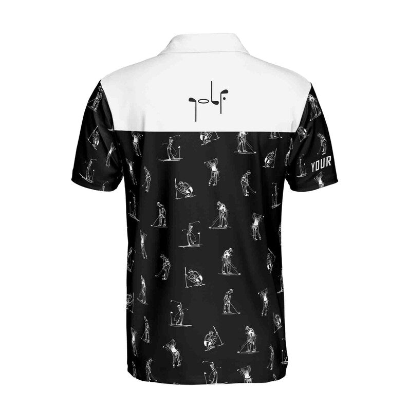 Custom Name Man Play Golfer Multi-Pose Golfer Men's Polo