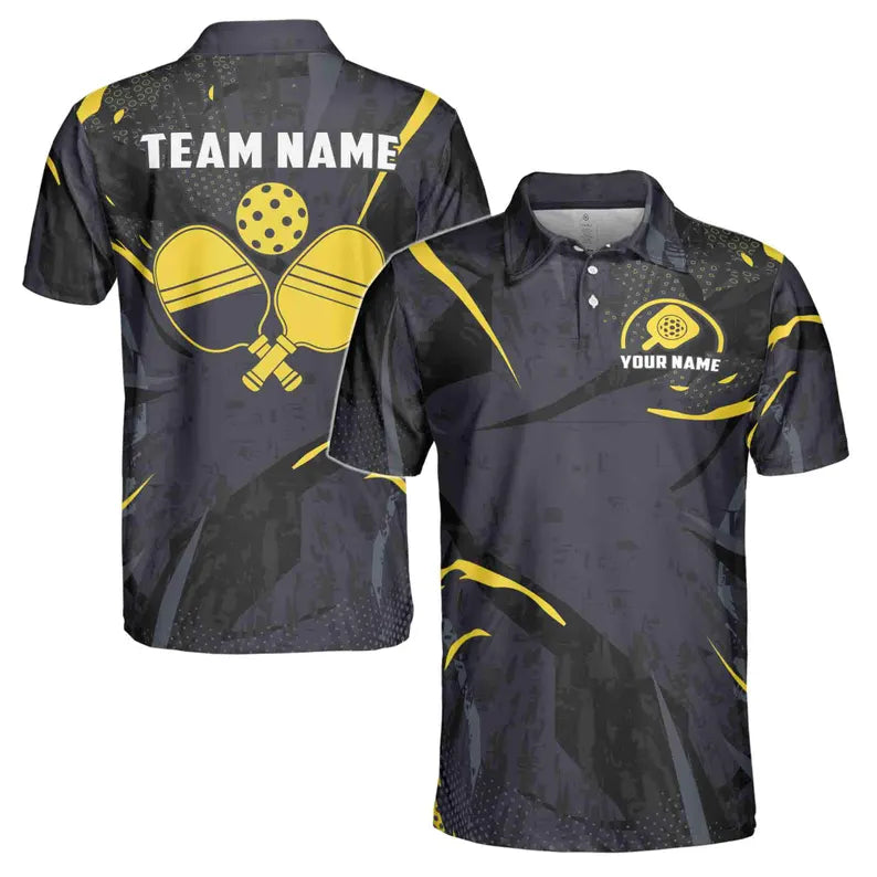 Custom Name Pickleball Paddle Ball Men's Polo