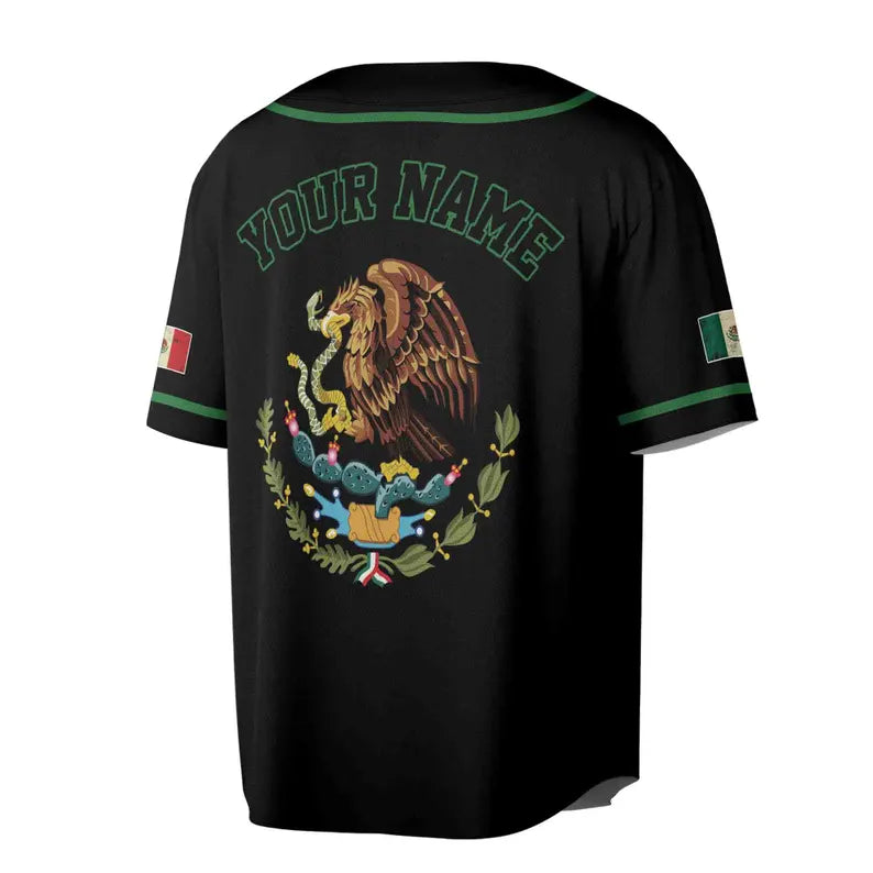 Custom Mexico Eagle Patriotic Mexican 3D All Over Print Baseball Jersey, 3D Baseball Jersey Shirt
