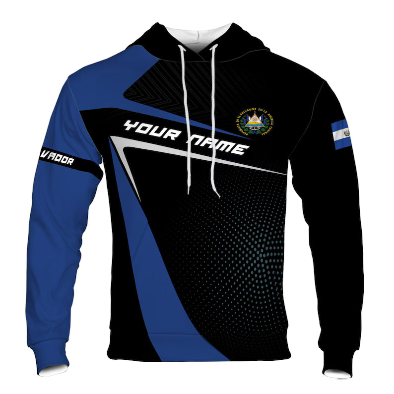Custom El Salvador Flag Patriotic Hoodie 3D