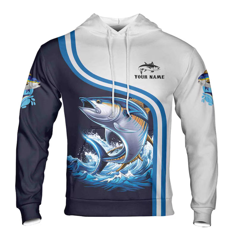 Custom Name Fishing Water Tuna Your Boat Name Hoodie 3D