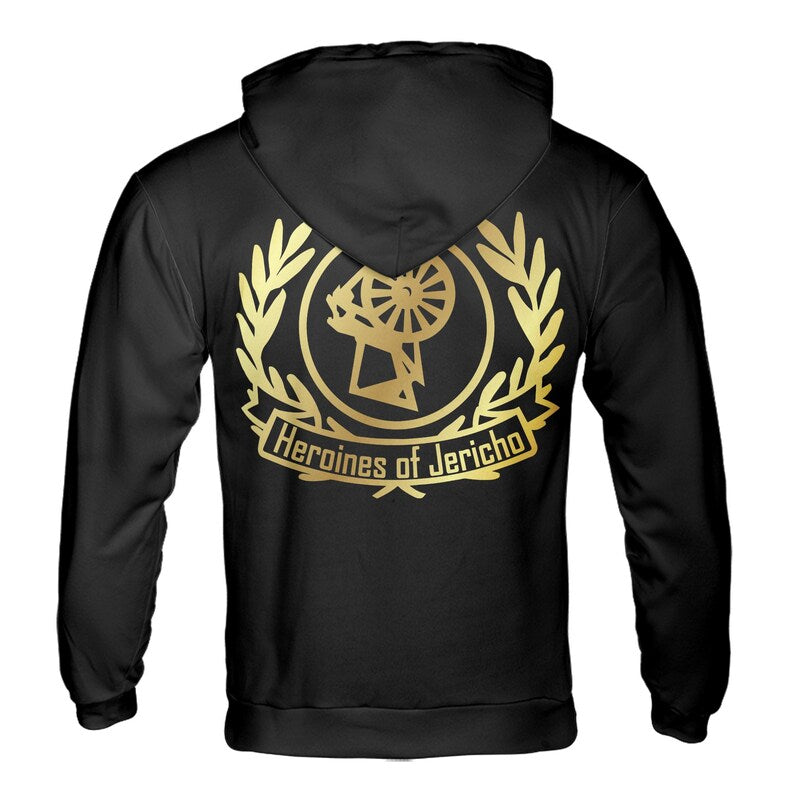 Customized Heroines of Jericho Golden HOJ Pattern Hoodie 3D
