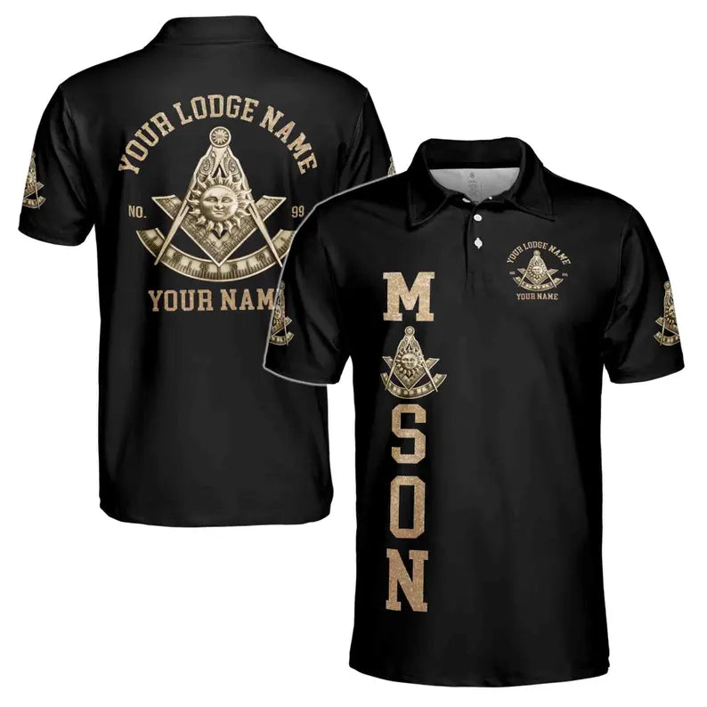 Custom Name Freemasonry Past Master Mason Men's Polo