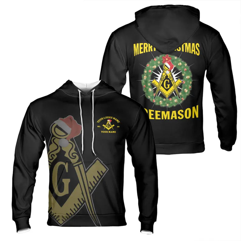 Personalized Merry Christmas Masonic Xmas Is Coming Freemasonry Hoodie 3D