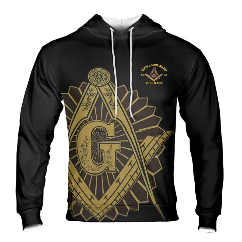 Customized Mason with Red Bow Pine Tree Merry Christmas Freemason Hoodie 3D