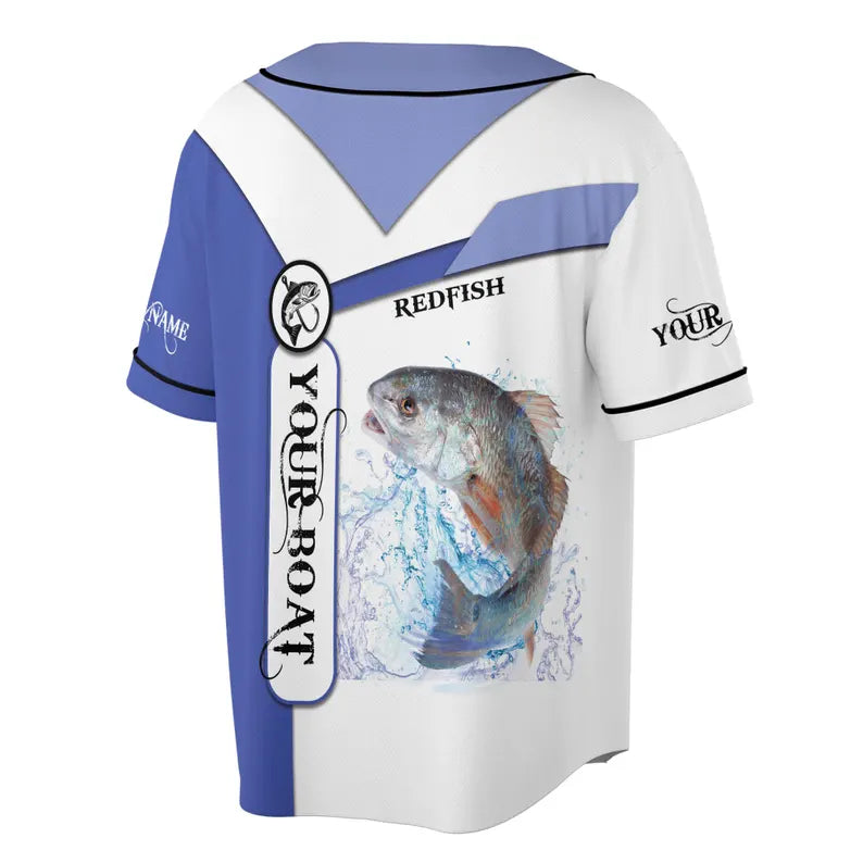 Customized Redfish Fishing Lover Fisherman Baseball Jersey, 3D Baseball Jersey Shirt