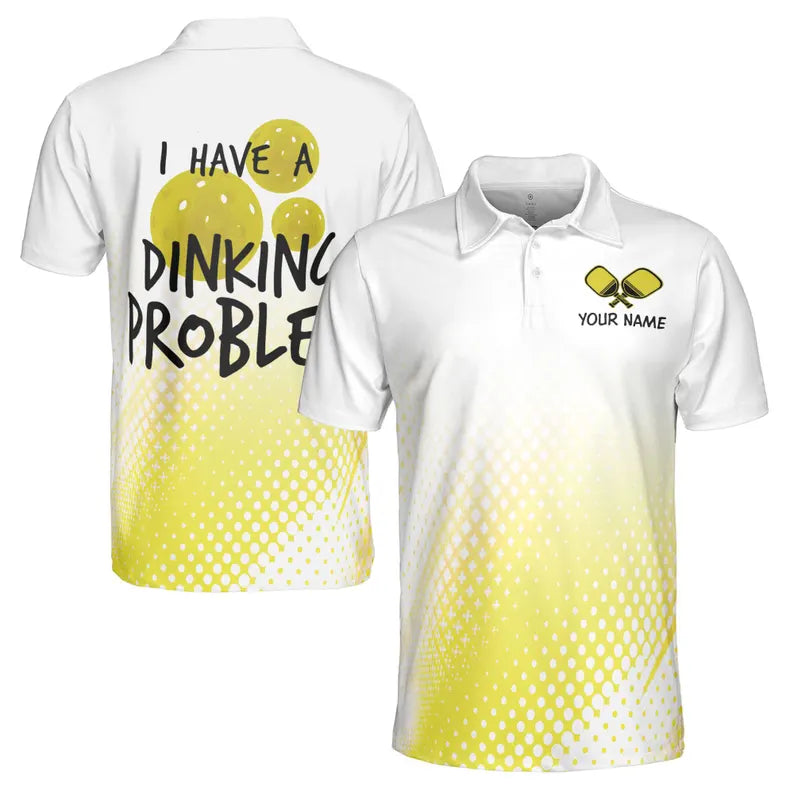 Custom Name Pickleball I Have a Dinking Problem Men's Polo Shirt