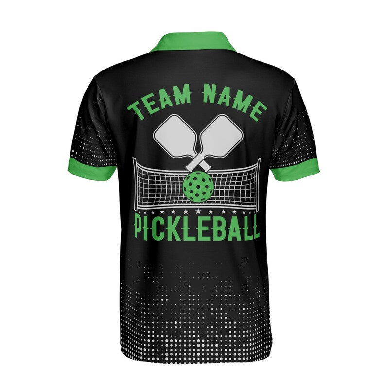 Personalized Name Team Name Time To Play Pickleball Green Men's Polo Shirt