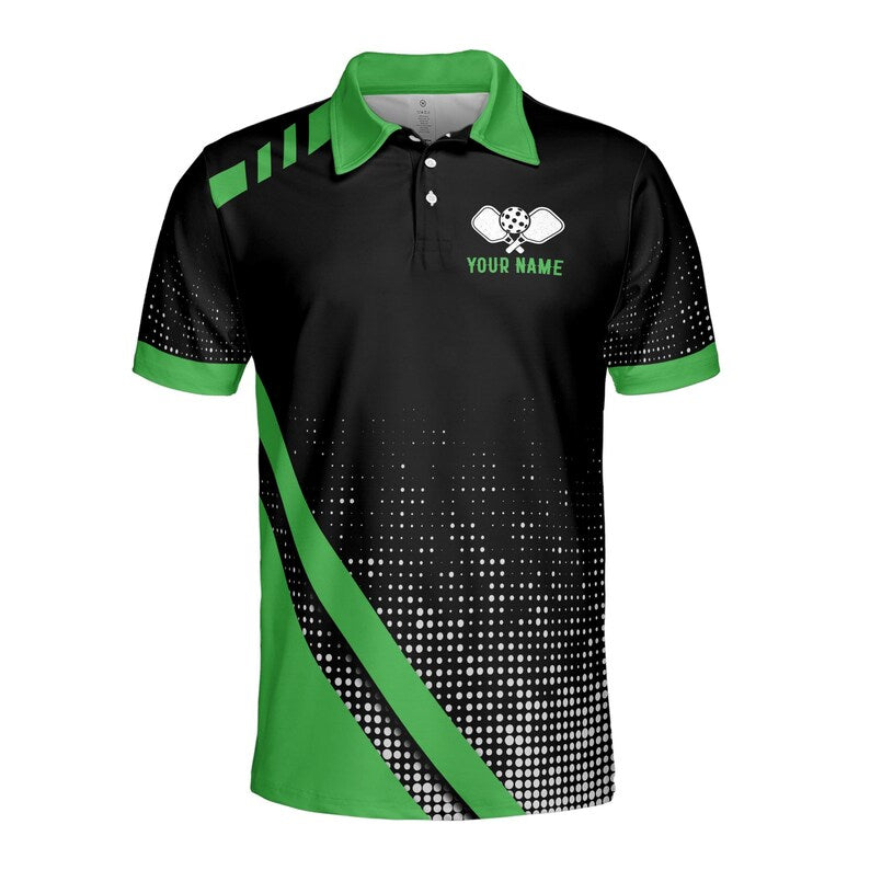 Personalized Name Team Name Time To Play Pickleball Green Men's Polo Shirt