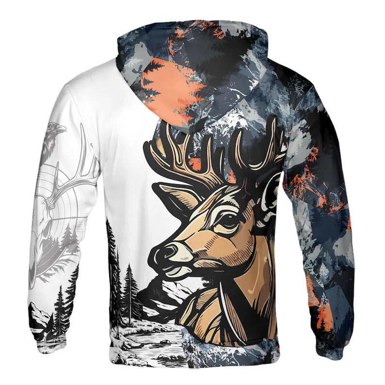 Customized Deer with Forest and Mountain Hoodie 3D