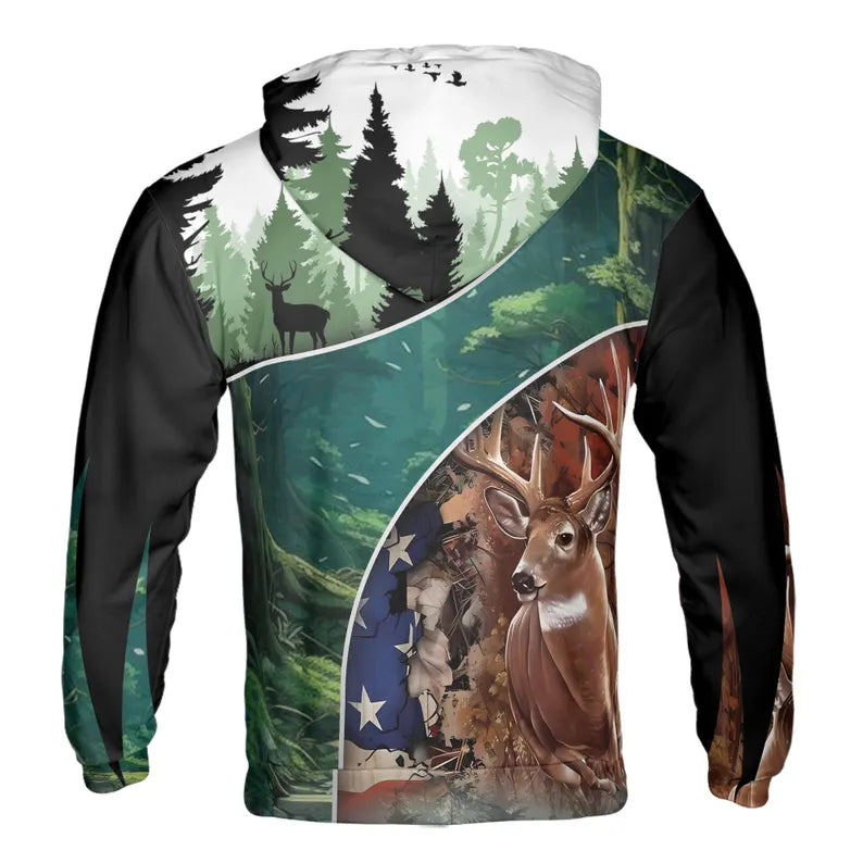 Custom Name Deer Hunting American Hunting Season Hoodie 3D