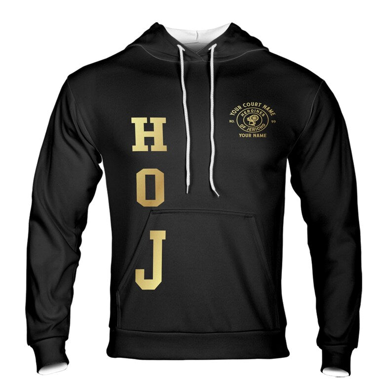 Customized Heroines of Jericho Golden HOJ Pattern Hoodie 3D