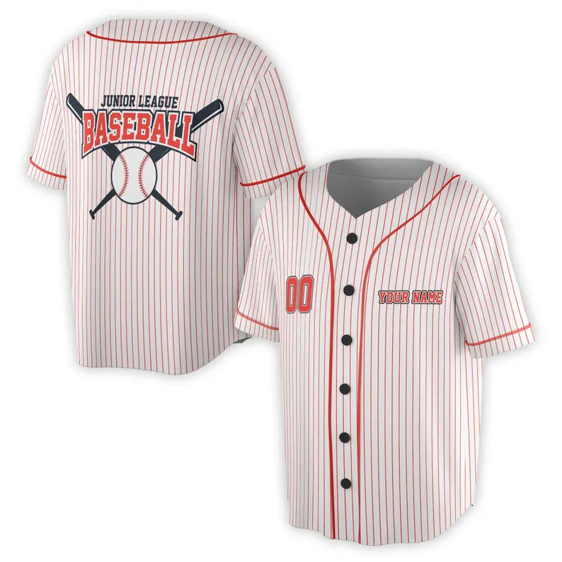 Custom Name Number Junior League Baseball Lover Gift Baseball Jersey, 3D Baseball Jesey Shirt