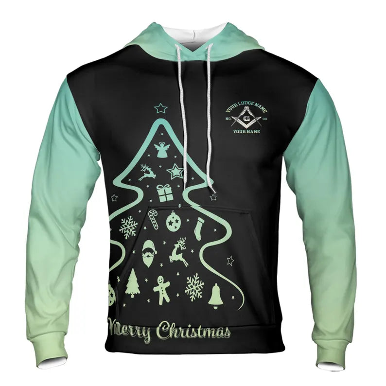 Customized Once a Freemason Merry Christmas Xmas Hoodie 3D