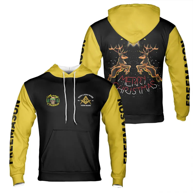 Customized Merry Christmas Winter Freemasonry Hoodie 3D